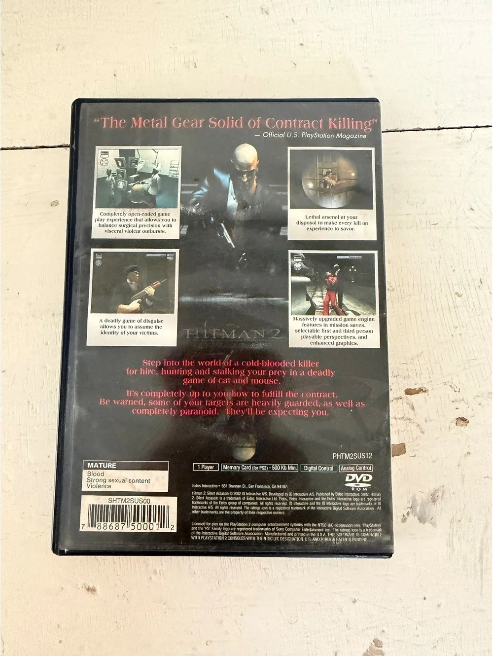 Hitman 2: Silent Assassin PlayStation 2 Game - Complete Case and Manual